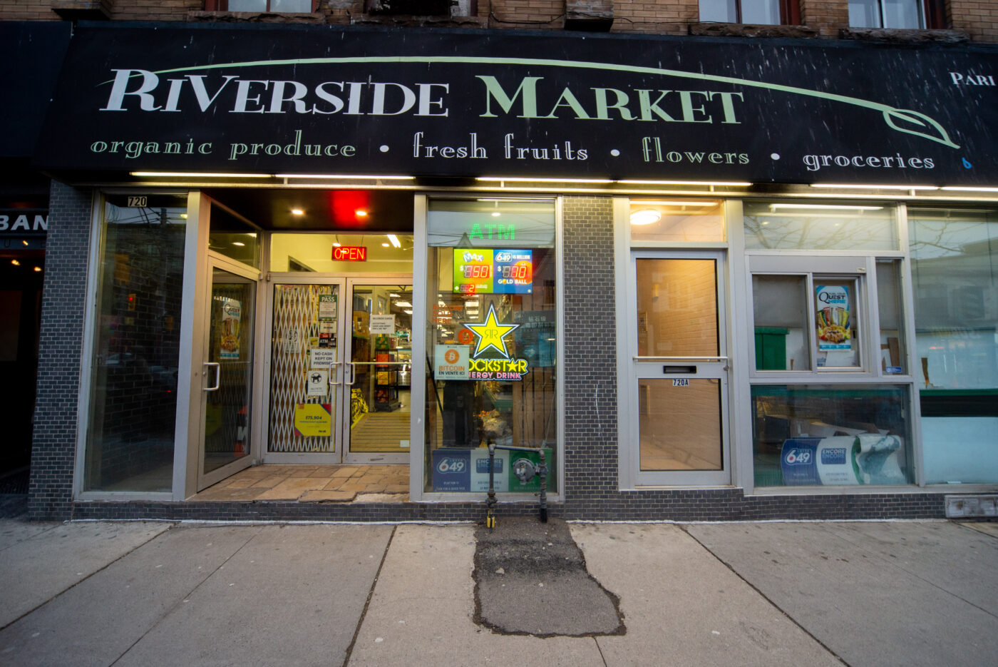 Riverside Market is one of six "Grocery and Variety" stores in Riverside listed by the Business Improvement Area.