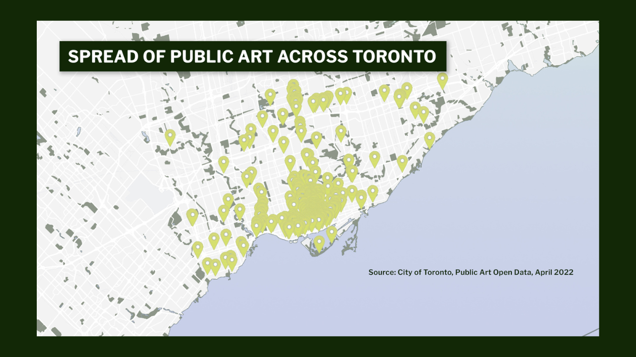 Map of public art across Toronto