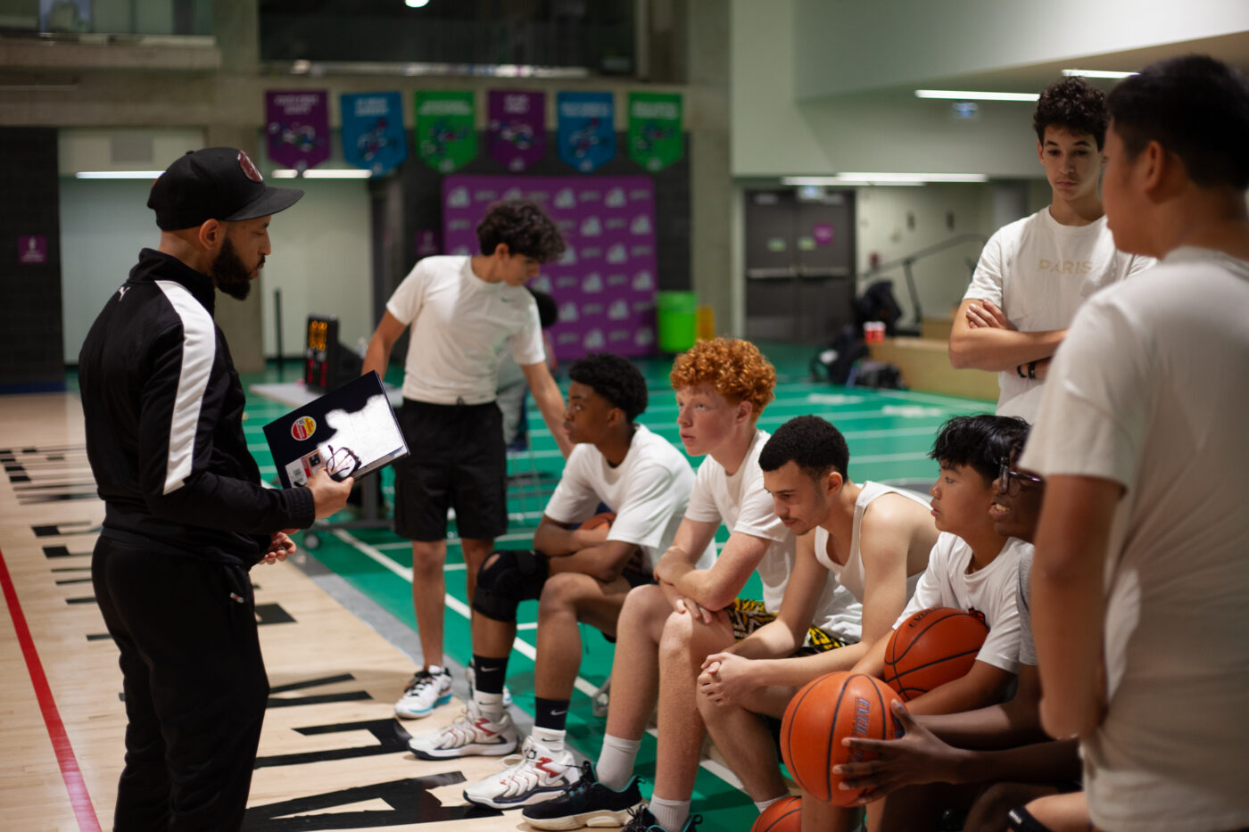 Basketball players who attended The Green Line's Local Basketball Pipeline action journey.