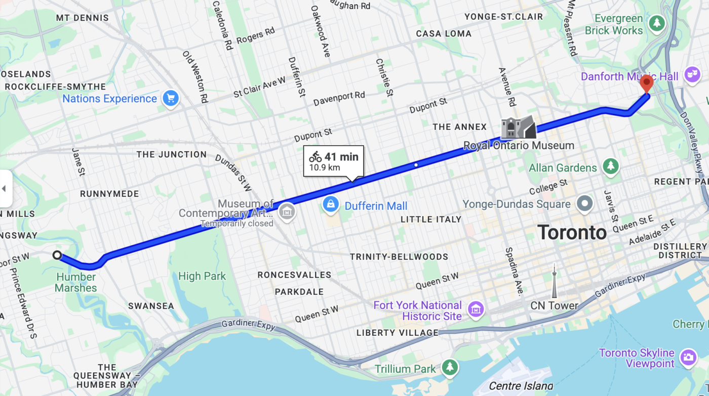 Current Bloor Bike Lane (Humber to Don)