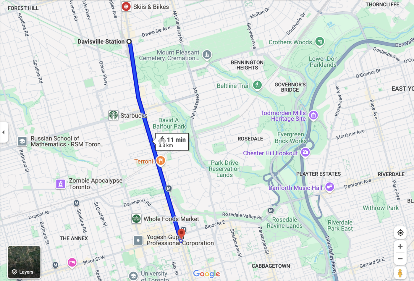 current Yonge Street Bike Lane