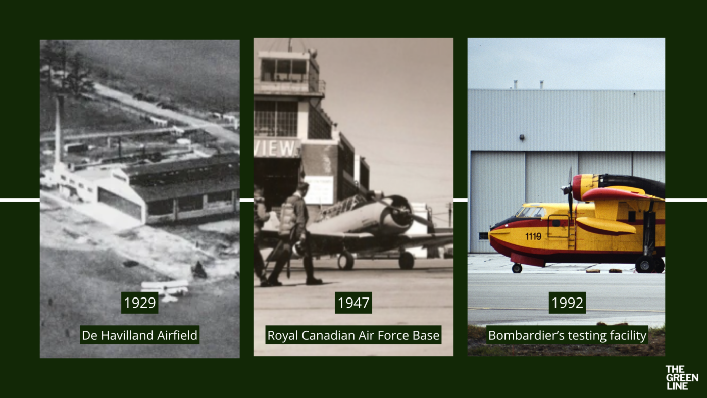 Downsview Airport takes different forms through the years in 1929, 1947 and 1992.
