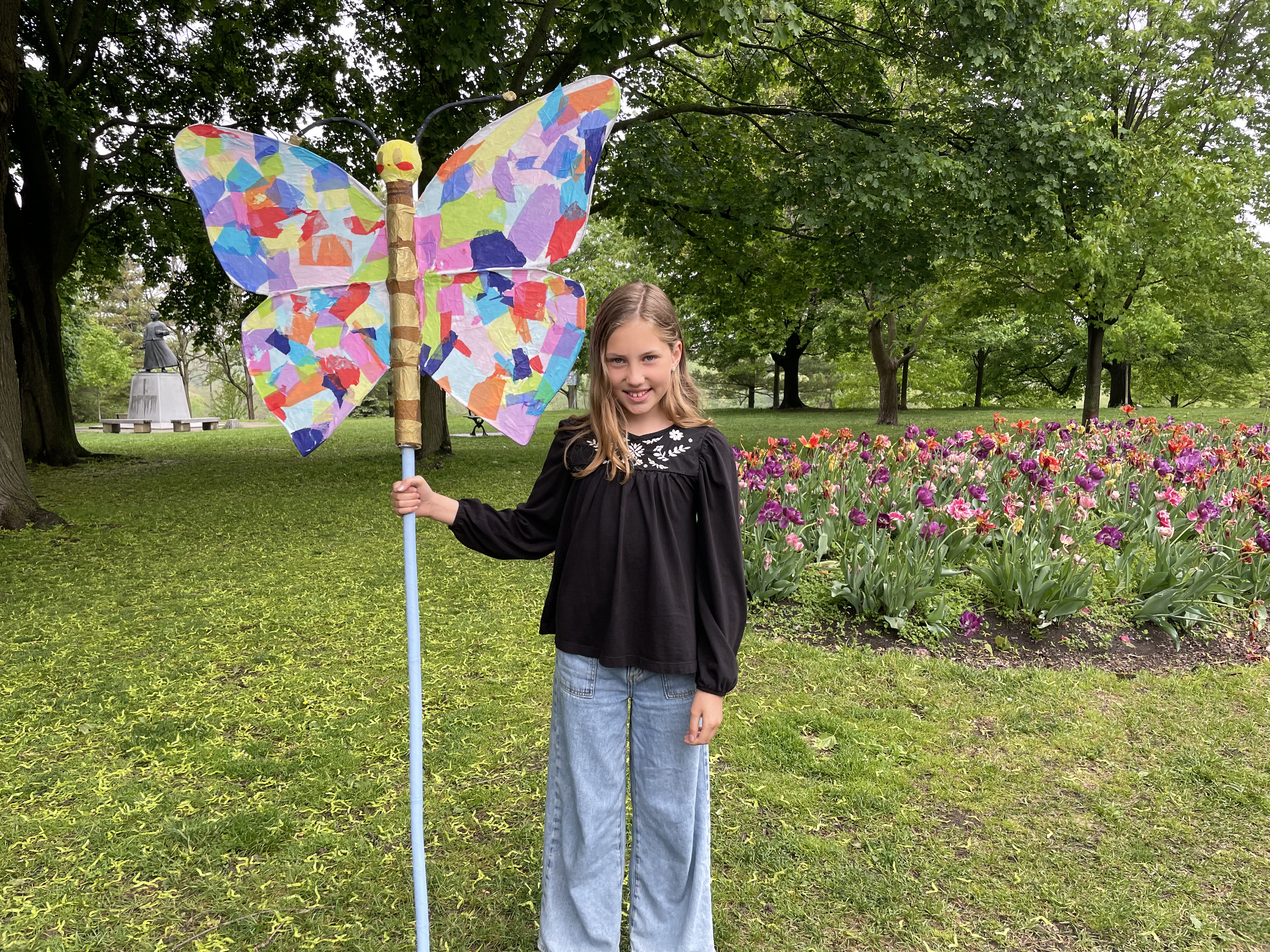 Hazel Hein-McLeod Hazel Hein-McLeod, creator of East End's Pride parade, stands with a butterfly prop at 450 Broadview Ave.