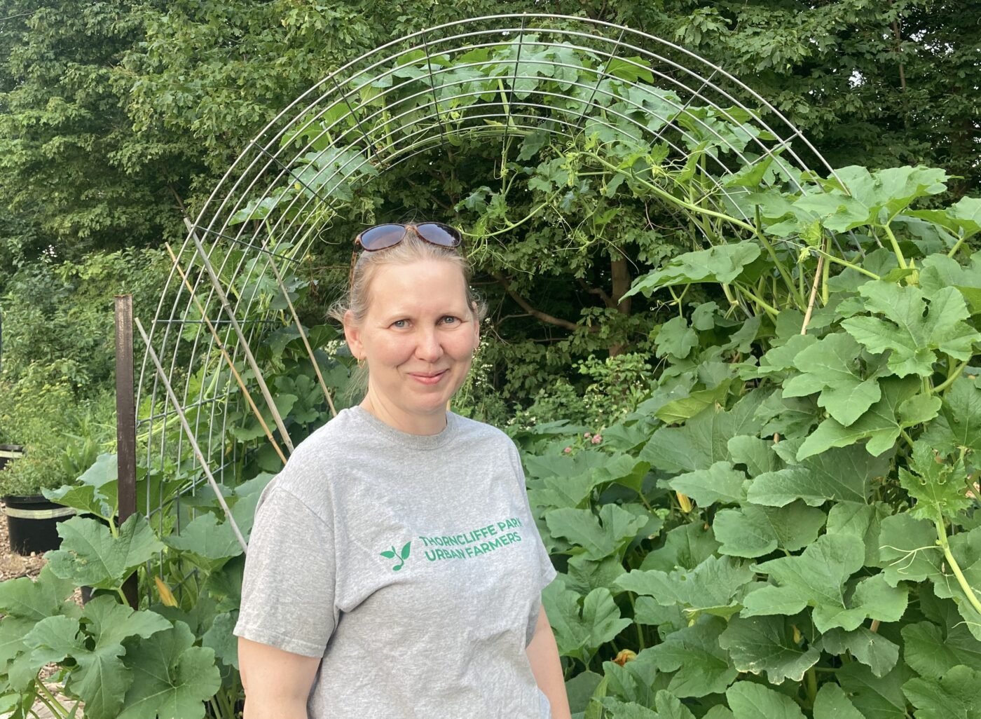 Michelle Delaney, project lead of Thorncliffe Park Urban Farmers, talks about tree canopy cover.