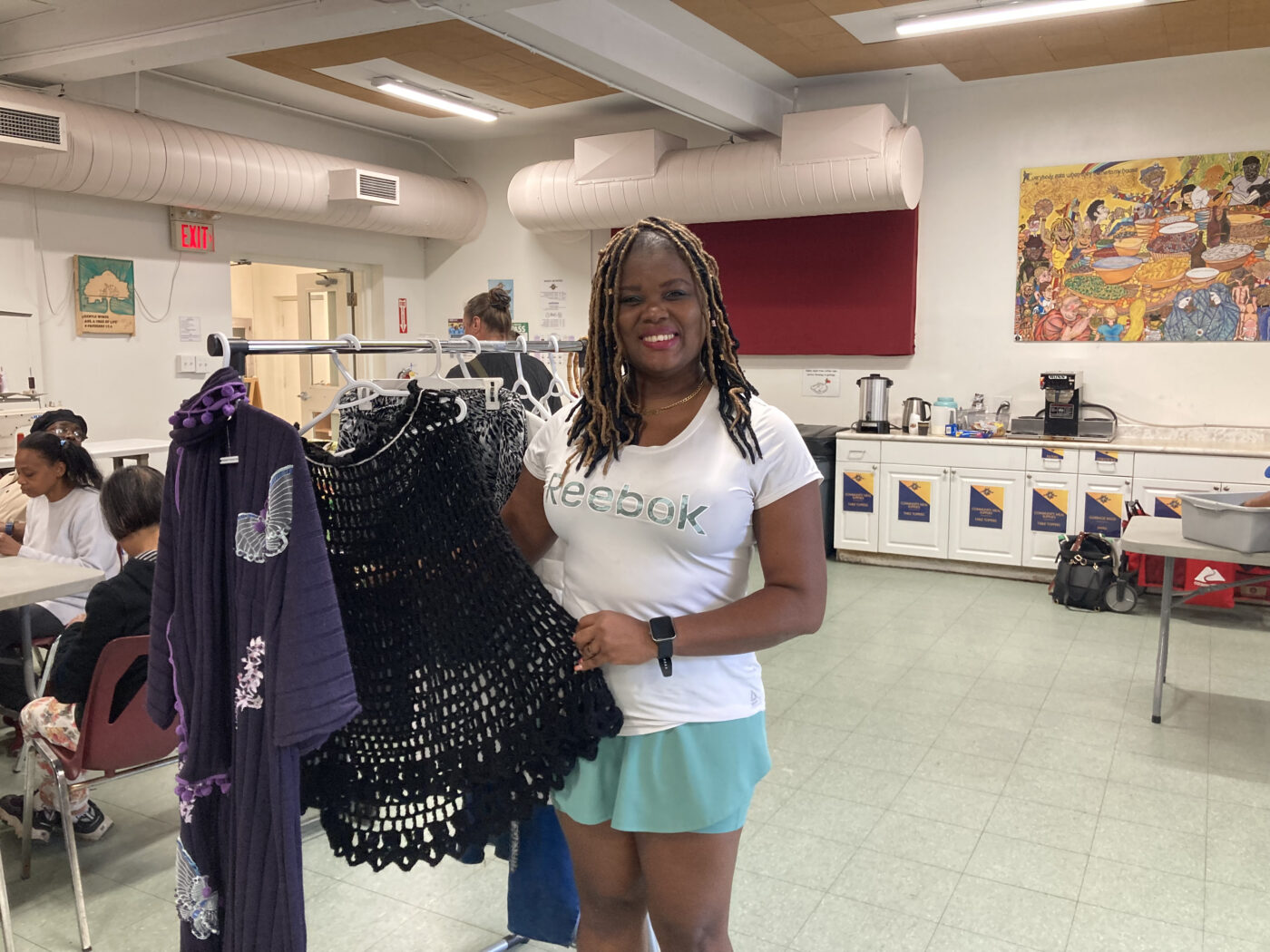 Trishawna Lindo, participant at Spun Studio, shows her creations.