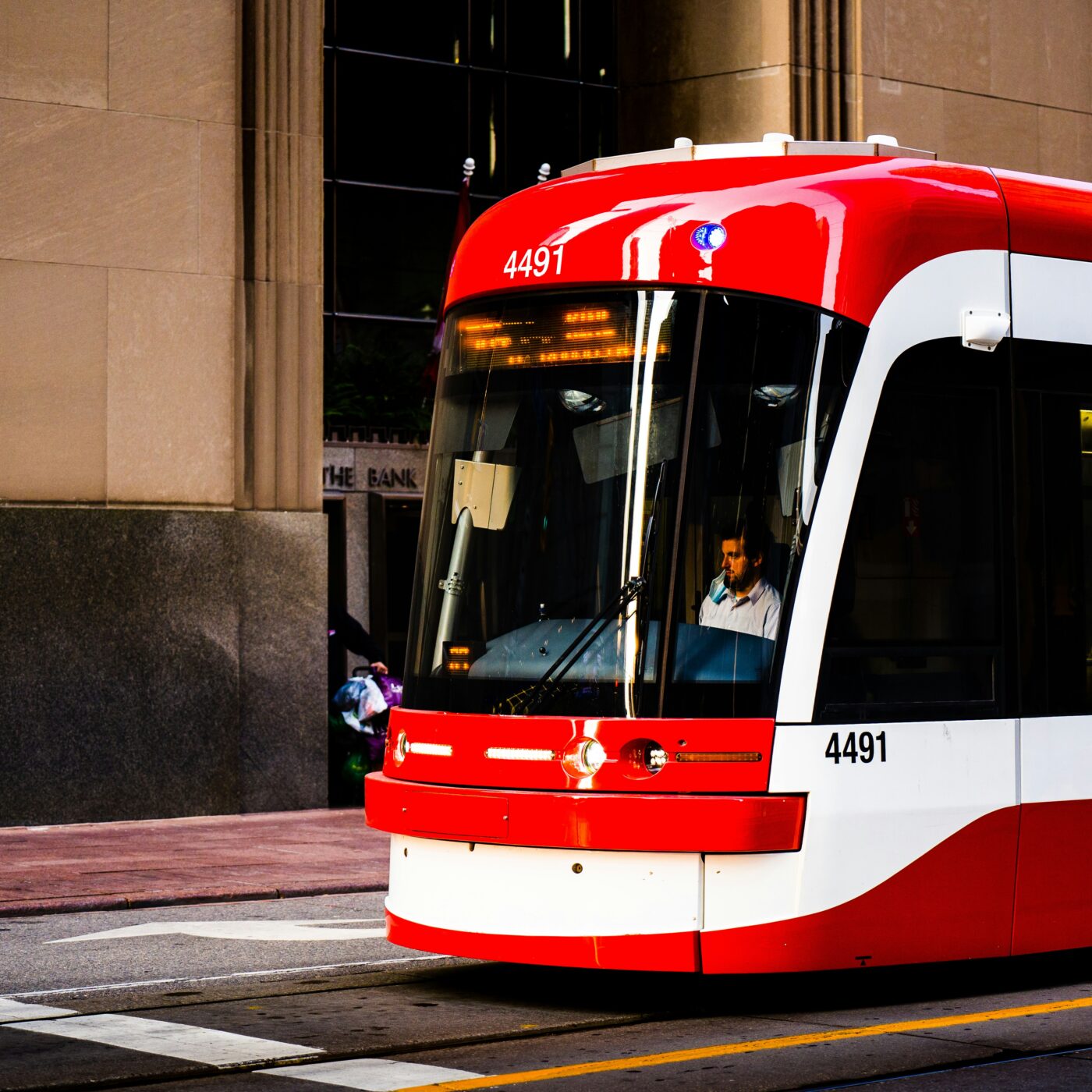 Frontline worker inside of a TTC streetcar. Ray Gao/Unsplash.