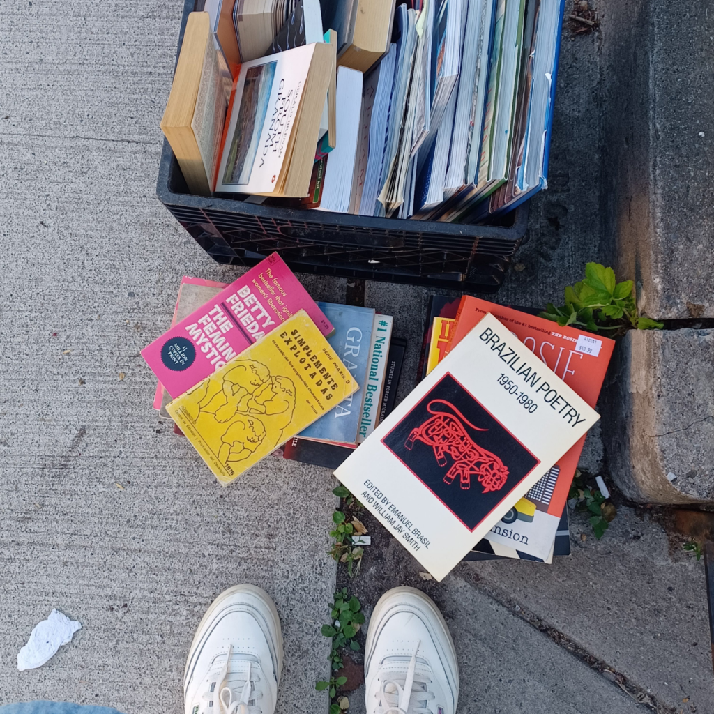 Books put out for stooping