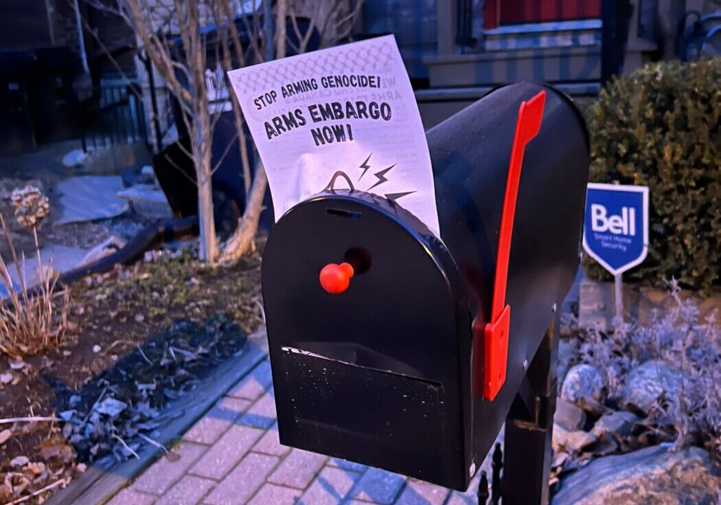 Activists from “Davenport for Palestine” delivered flyers to neighbourhood homes to share more information about their demand for the Canadian government to implement an arms embargo for Israel.