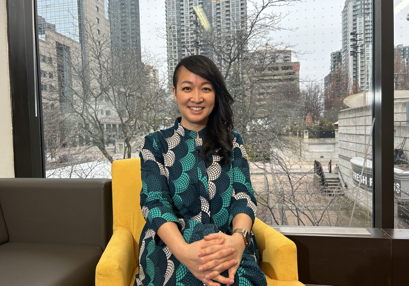 Willowdale Councillor, Lily Cheng sits inside her office overlooking Mel Lastman Square.