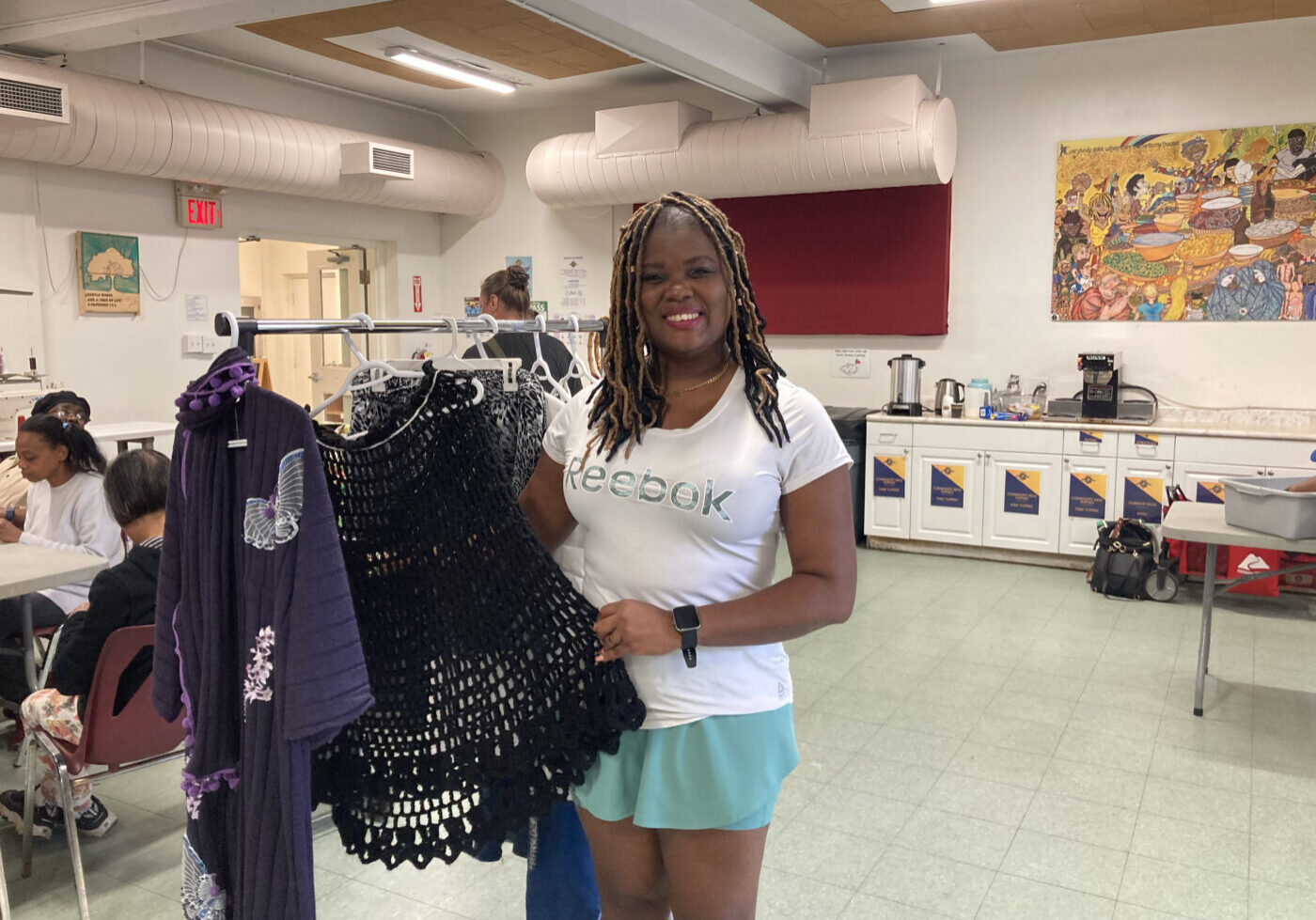 Trishawna Lindo, participant at Spun Studio, shows her creations.