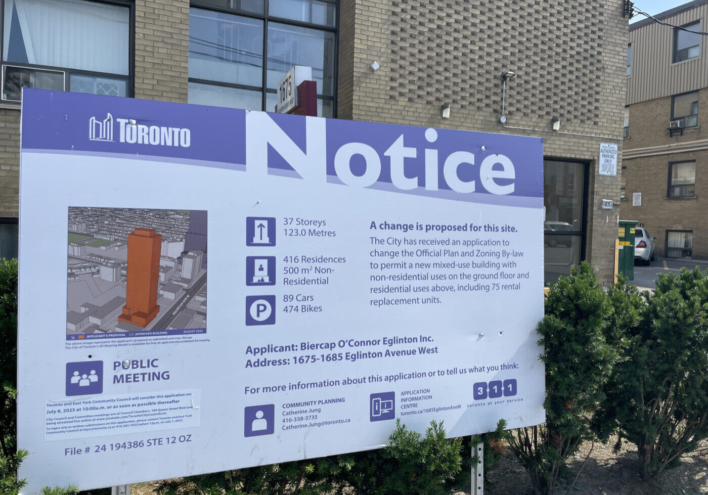Notice of development Eglinton Avenue West Notice of development in Little Jamaica where Toronto's first Black-led land trust was formed.