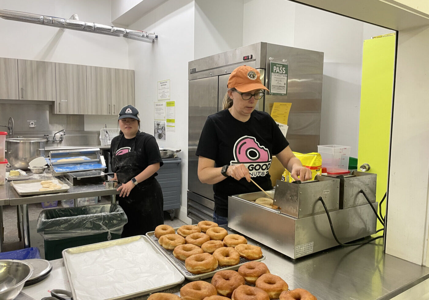 Local entrepreneurs, Do Good Donuts, use the LFM Basecamp commercial kitchen.