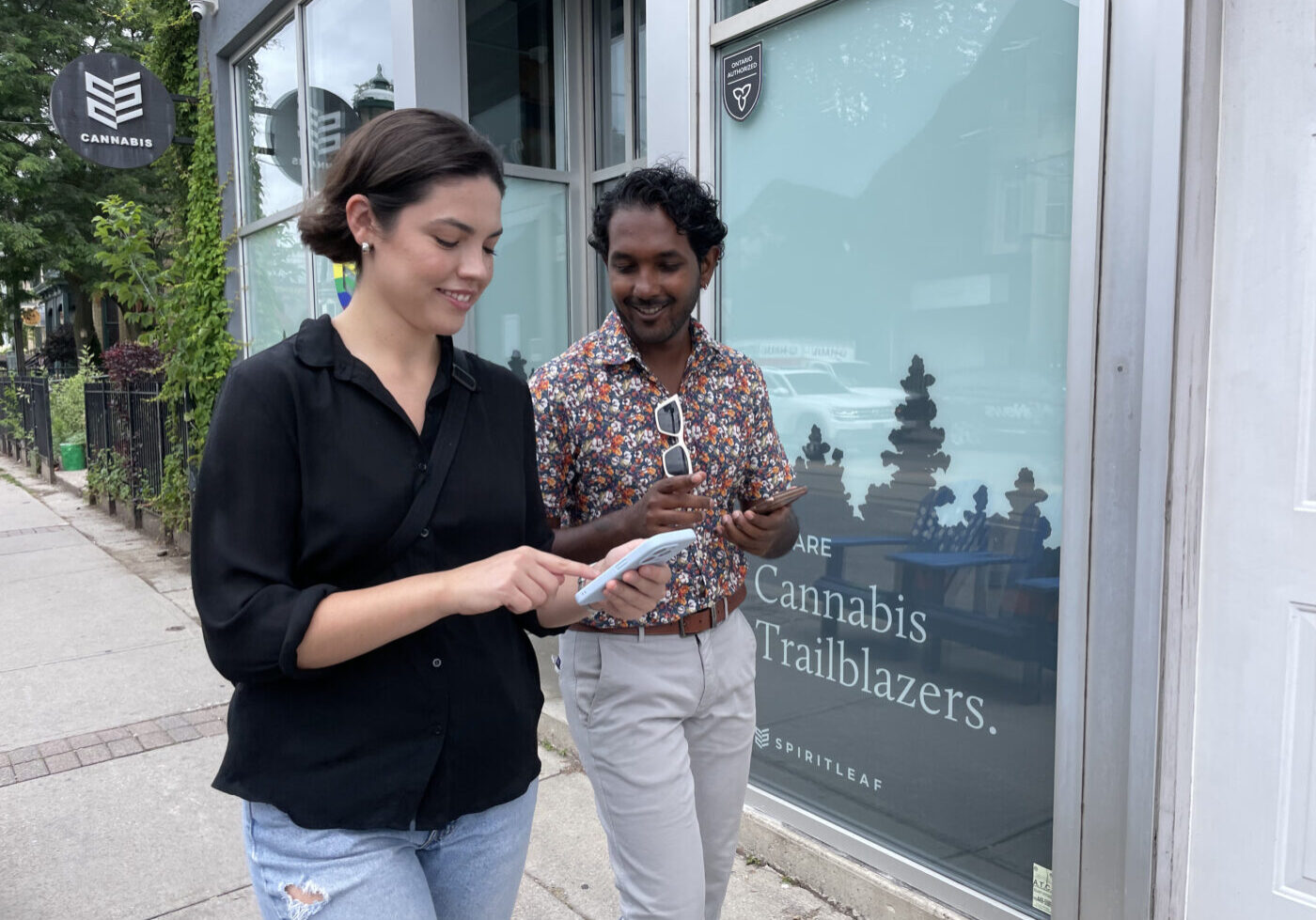 Matthew Mohan and Amilia Cervantes take the Cabbagetown walking tour.