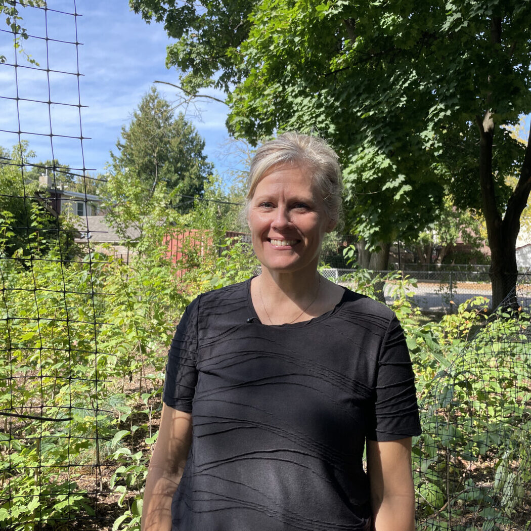 Patricia Lewis, program manager of Sustainable Neighbourhoods for the Toronto and Region Conservation Authority (TRCA), stands by the “tiny forest” at Oakvale and Phin Avenues.